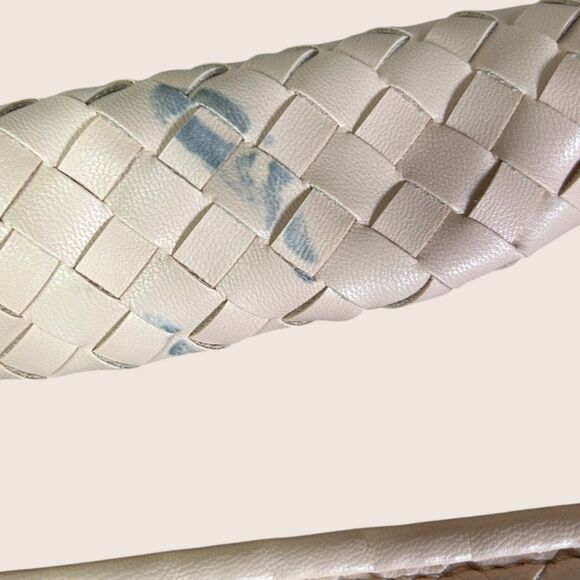 👜 BRIGITTE SATCHEL MELIE BIANCO CREAM BEIGE PEACH FAUX LEATHER ANTHROPOLOGIE - Picture 8 of 8